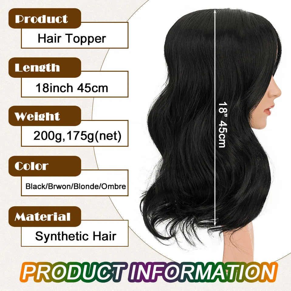 Natural Hair Topper – 18 Inch | Instant Volume, Seamless Look, Confident You