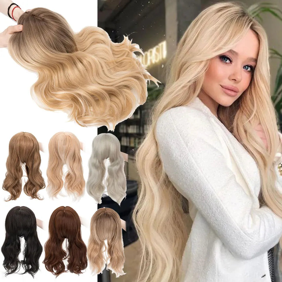 Natural Hair Topper – 18 Inch | Instant Volume, Seamless Look, Confident You