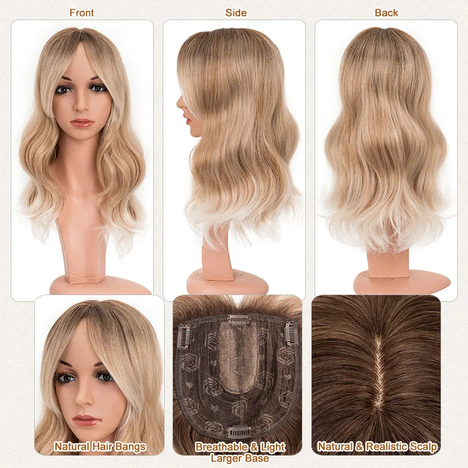 Natural Hair Topper – 18 Inch | Instant Volume, Seamless Look, Confident You