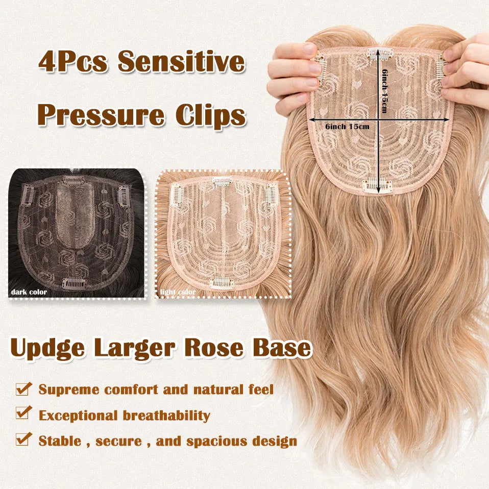 Natural Hair Topper – 18 Inch | Instant Volume, Seamless Look, Confident You
